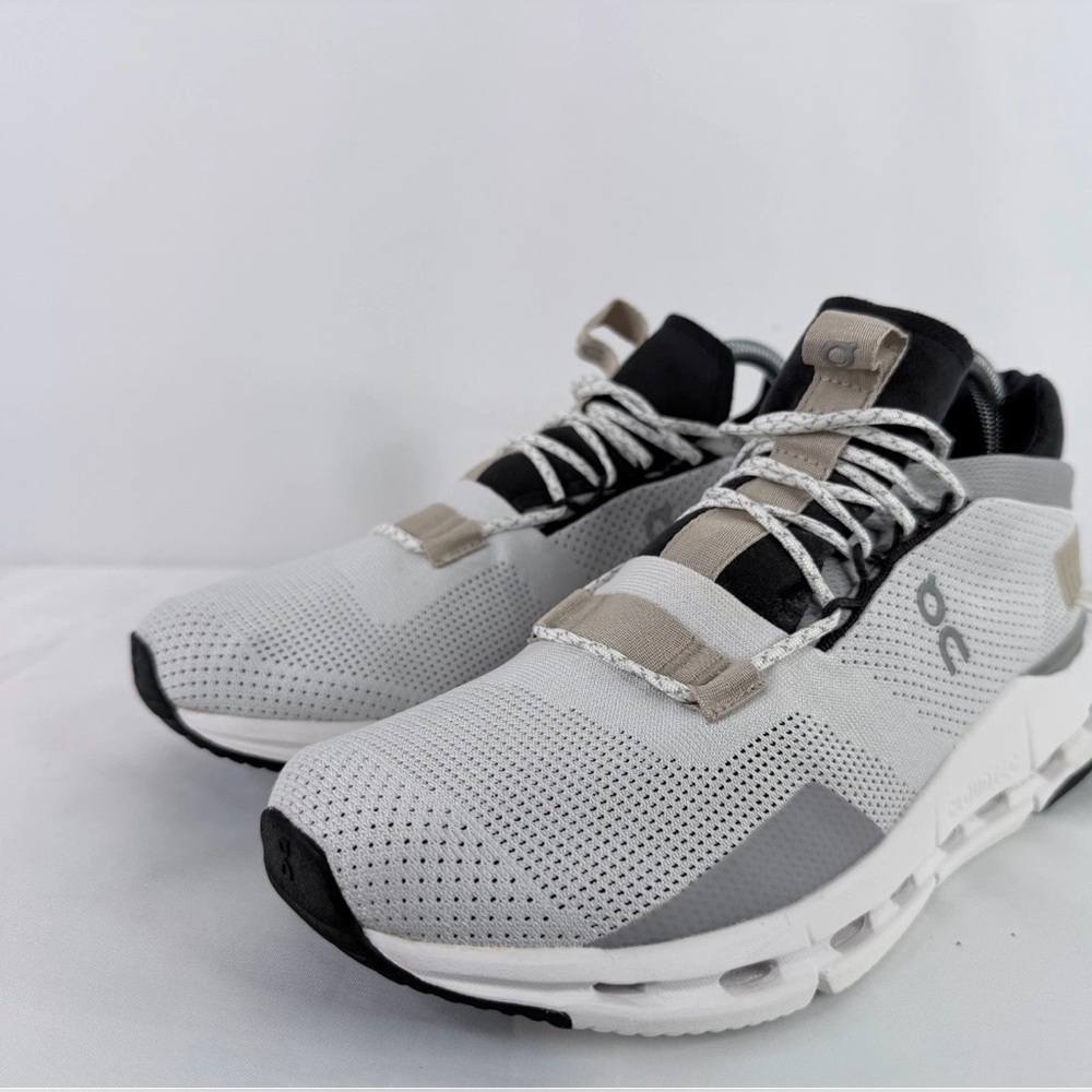 On Cloudnova Women's Athletic Sneakers in Light Gray and Black
